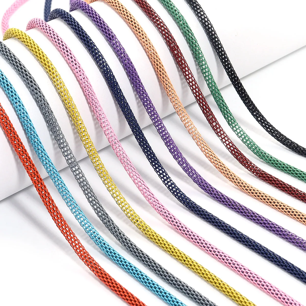 

5pcs 1.2m Length Iron Corn Chain Colorful Metal Link Chain Dia 3.2mm For Jewelry Making DIY Bracelet Necklace Findings Wholesale