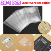 20-1PCS 3X Magnifier Magnification Magnifying Fresnel Lens Clear Thin Credit Card Size Reading Transparent Magnifying Glass