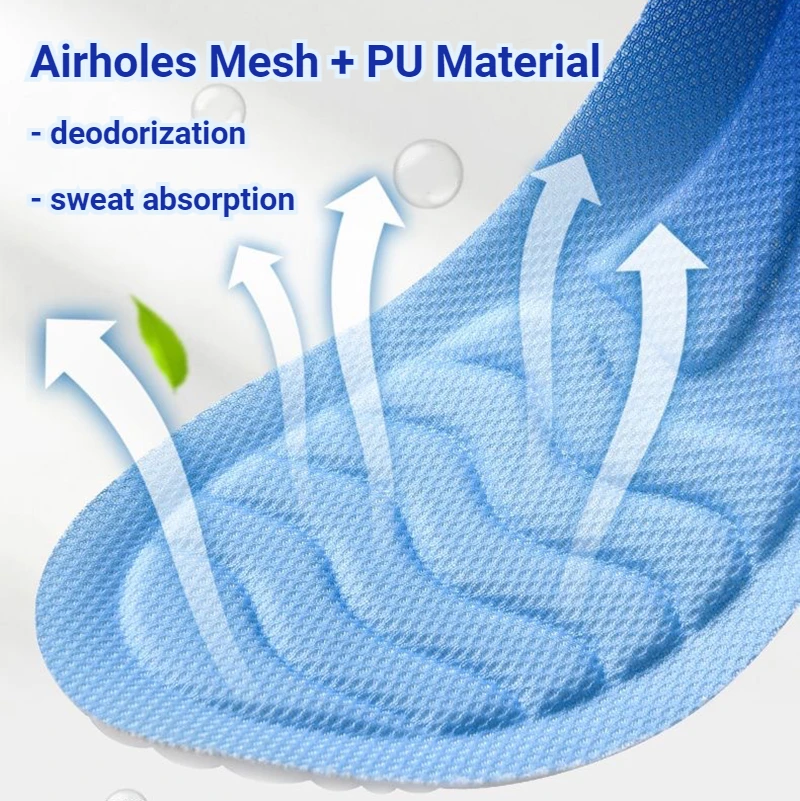 1 Pair Comfort 4D Cloud Sport Insoles - High-Elasticity, Soft Breathable Shoe Inserts, Superior Shock Absorption for Athletic image 3