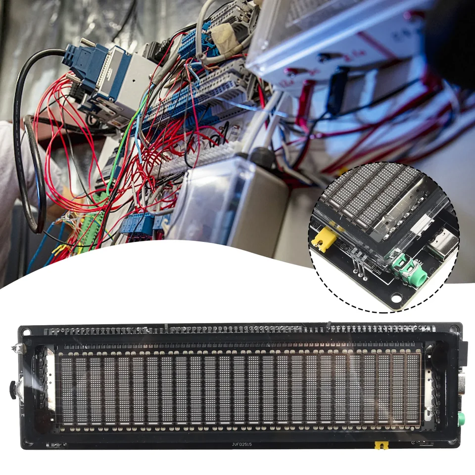 AK2515 Audio Spectrum Analyser Mit VFD-Display, Mikrofon-Eingang, Schallpegelmesser & VU-Meter – Präzise Frequenzanalyse Mit 7 Modi, Rauschfilter VU Meter Mit AUX Eingang