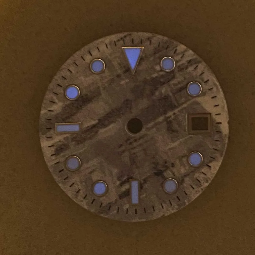 Meteorite Dial 29mm Blue Luminous Watch Faces Men's Watch Replacement Accessory for ETA2836 Japan 8215 8205 Pearl 2813 Movement