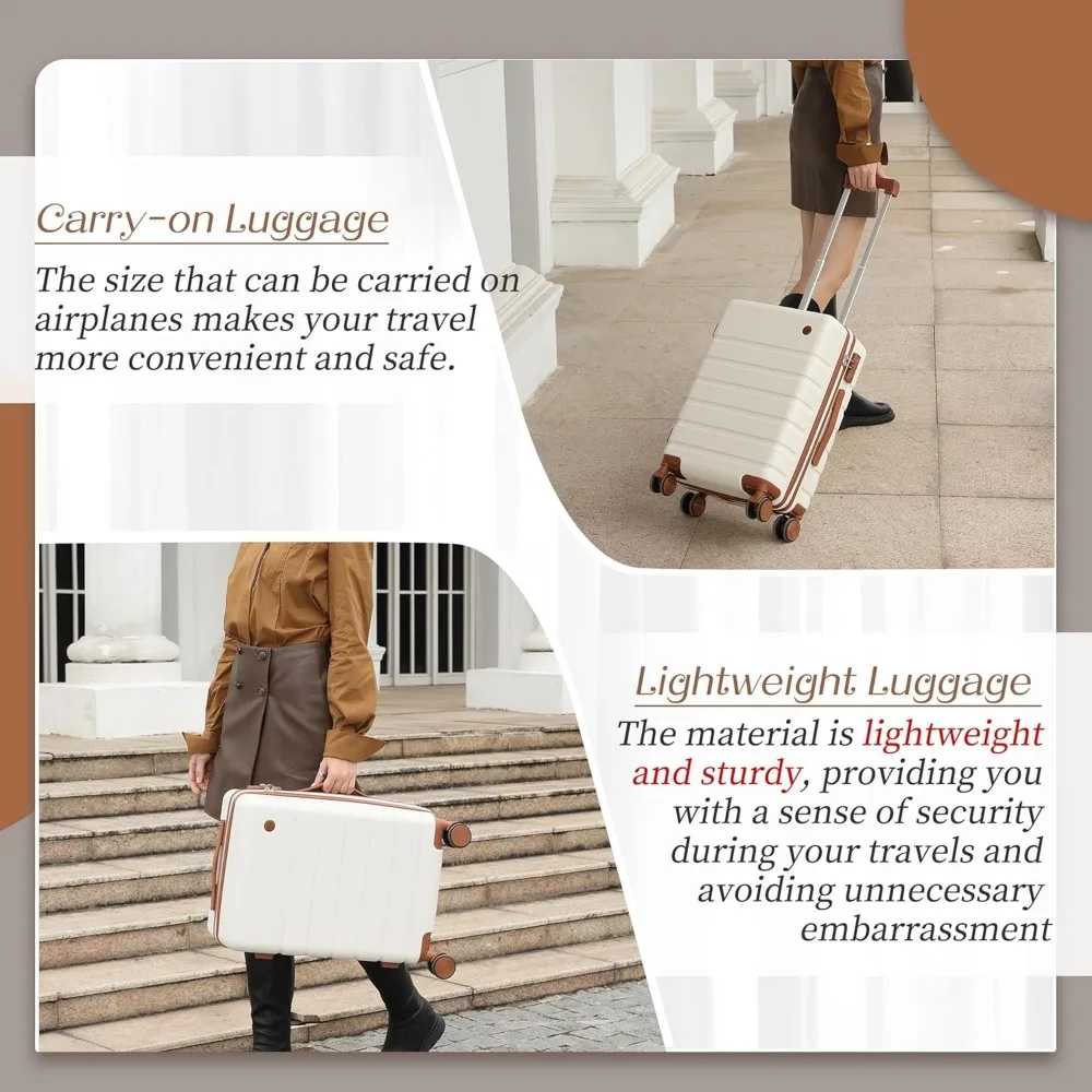 20 Inch Airline Approved Hardside Spinner Carry-On Luggage with 22x14x9 Dimensions, Durable Hard Shell Suitcase for Travel