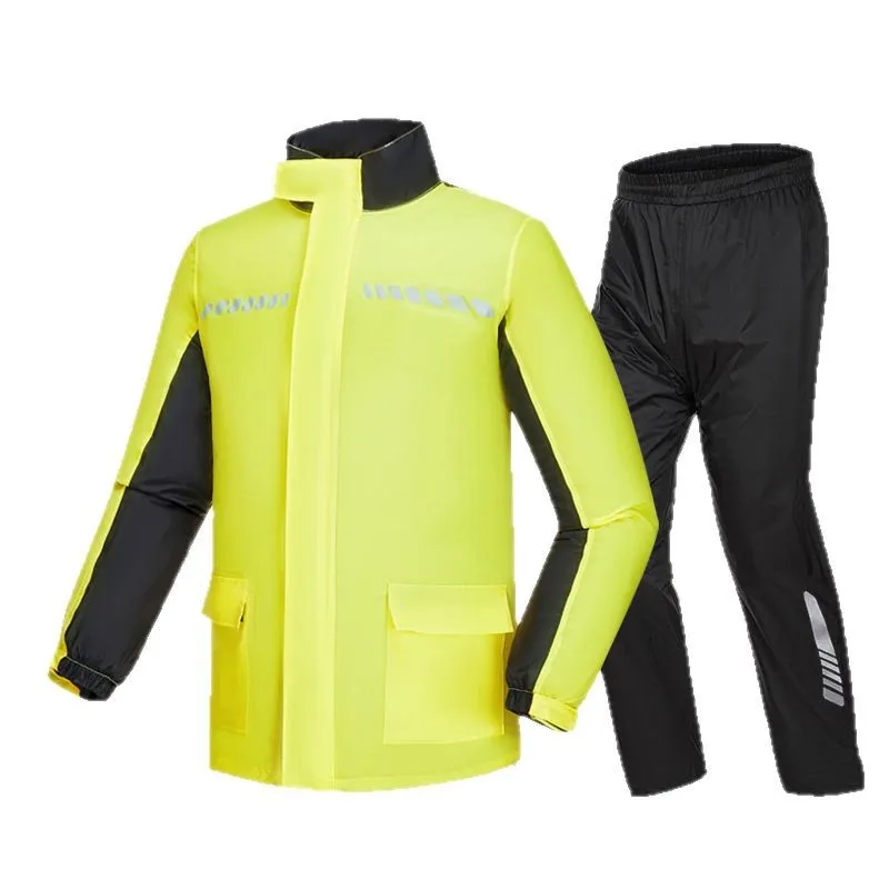 

Комплект дождевиков для велосипедистов: куртка и брюки, защита от ливня, мужской, светоотражающий, для мотоциклистов