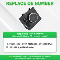Interruptor de faro de 6 pines con AUTO para Ram 1500 2500 3500 4500 5500 para Dodge Ram 1500/2500/3500, SW10312, 1S13330, 68146503AA