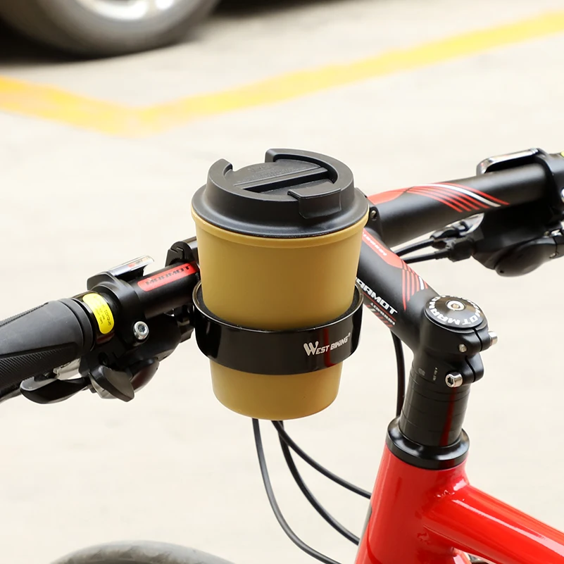 WEST BIKING Aluminum Bicycle Cup Holder Bike Coffee Drinks Cup Handlebar Mount Stand MTB Scooter Bottle Cage Cycling Accessories