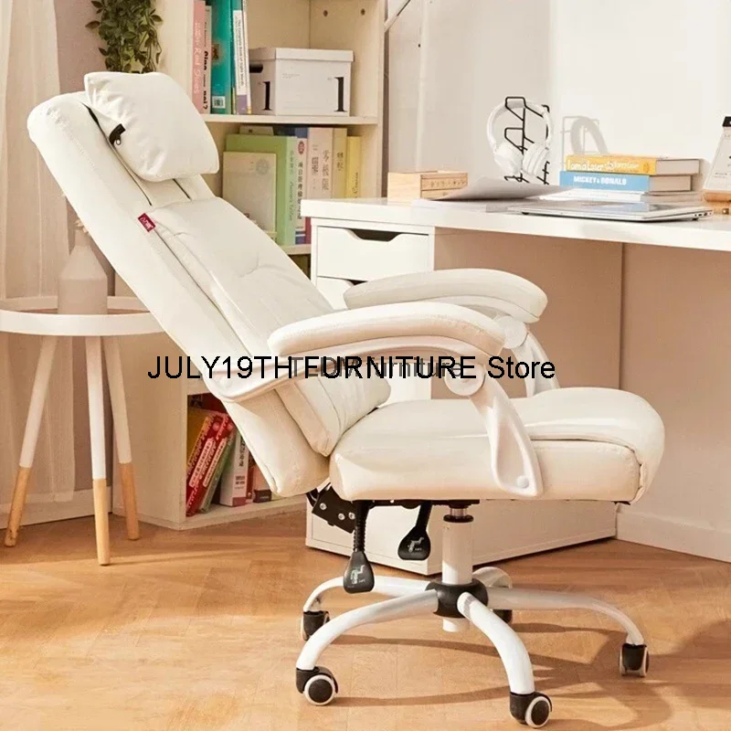 

Vanity Ergonomic Office Chair Gamer Home Bedroom Relax White Armchairs Revolving Salon Youth Silla De Oficina Office Furniture