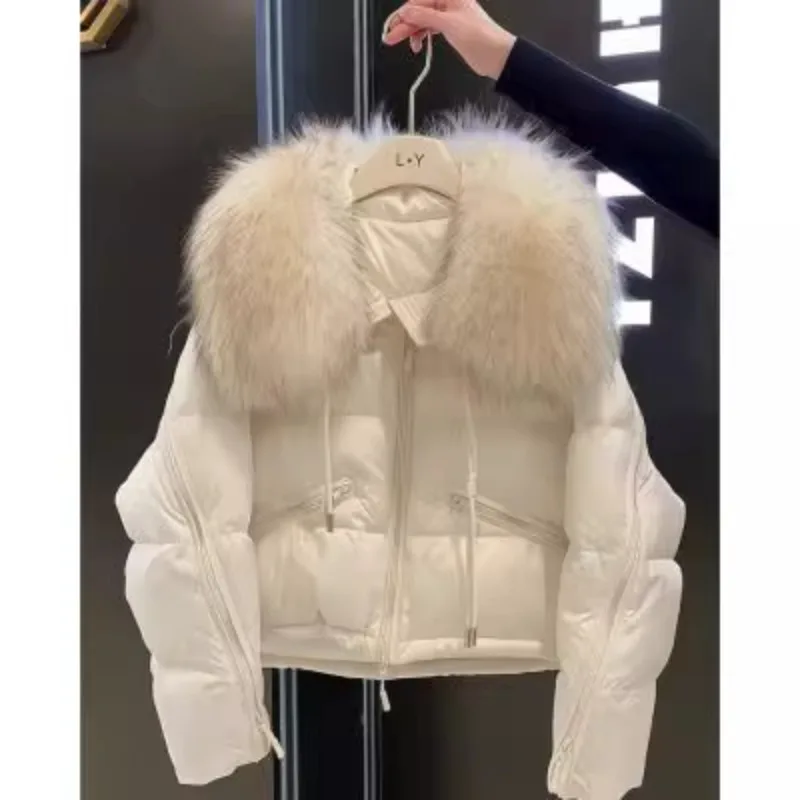 

Модная хлопковая куртка для женщин: новая зимняя модель в корейском стиле, свободная, теплая, с воротником, для повседневной носки, универсальная, стильная верхняя одежда
