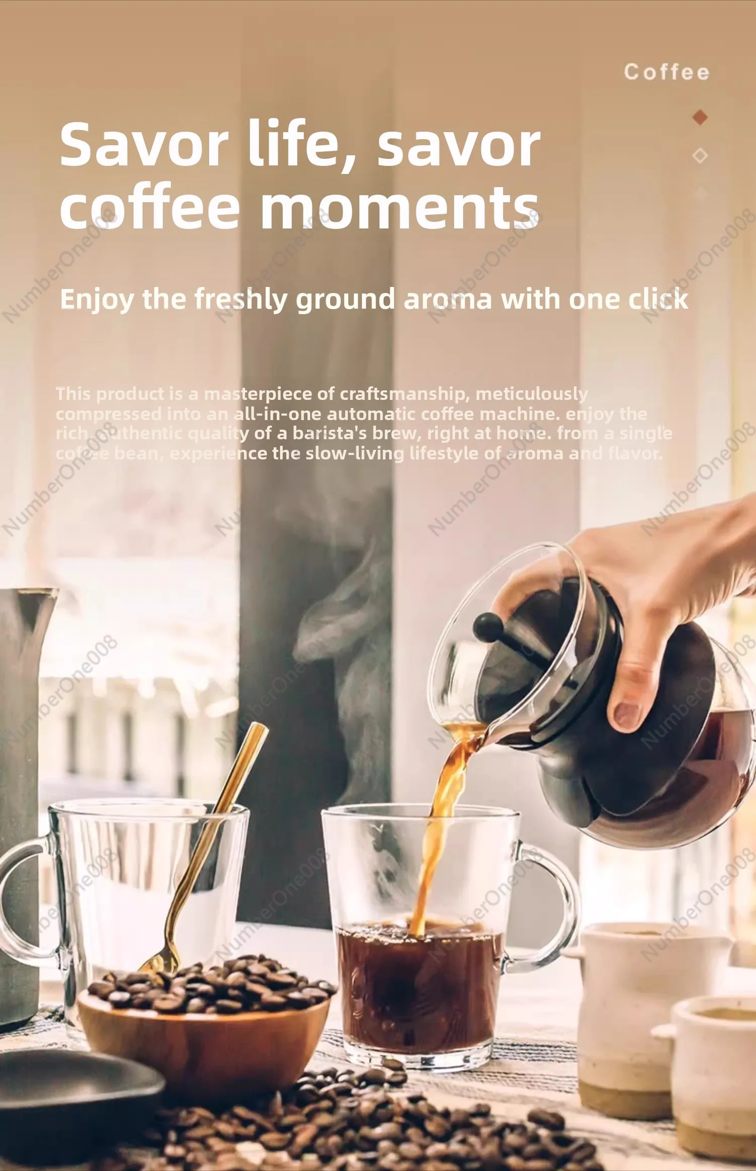 Italian Style Automatic Espresso Machine, Integrated Coffee Grinder, Red Dot Award Winner for Home Office