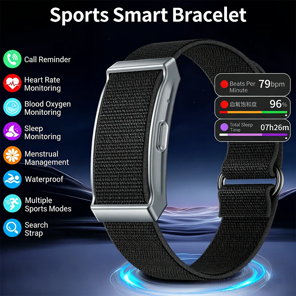 

Новый умный браслет, спортивный фитнес-трекер, мониторинг здоровья, подсчет шагов, отслеживание сердечного ритма, сна, IP68, водонепроницаемый умный браслет