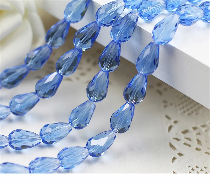 60/70PCS 8/10mm Kristall Tropfen Form Perlen für Schmuck Machen Waterdrop AB Glas Perlen lose Schmuck Perlen DIY Armbänder – Detail 23