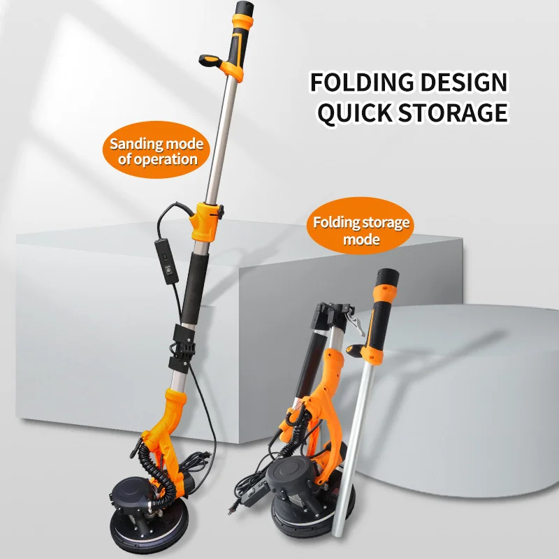 

220V Electric DIY Industrial Polishing Sander with Long Pole Double Lamp Belt Wall Sandpaper Putty Tool Home Use Sanding Machine