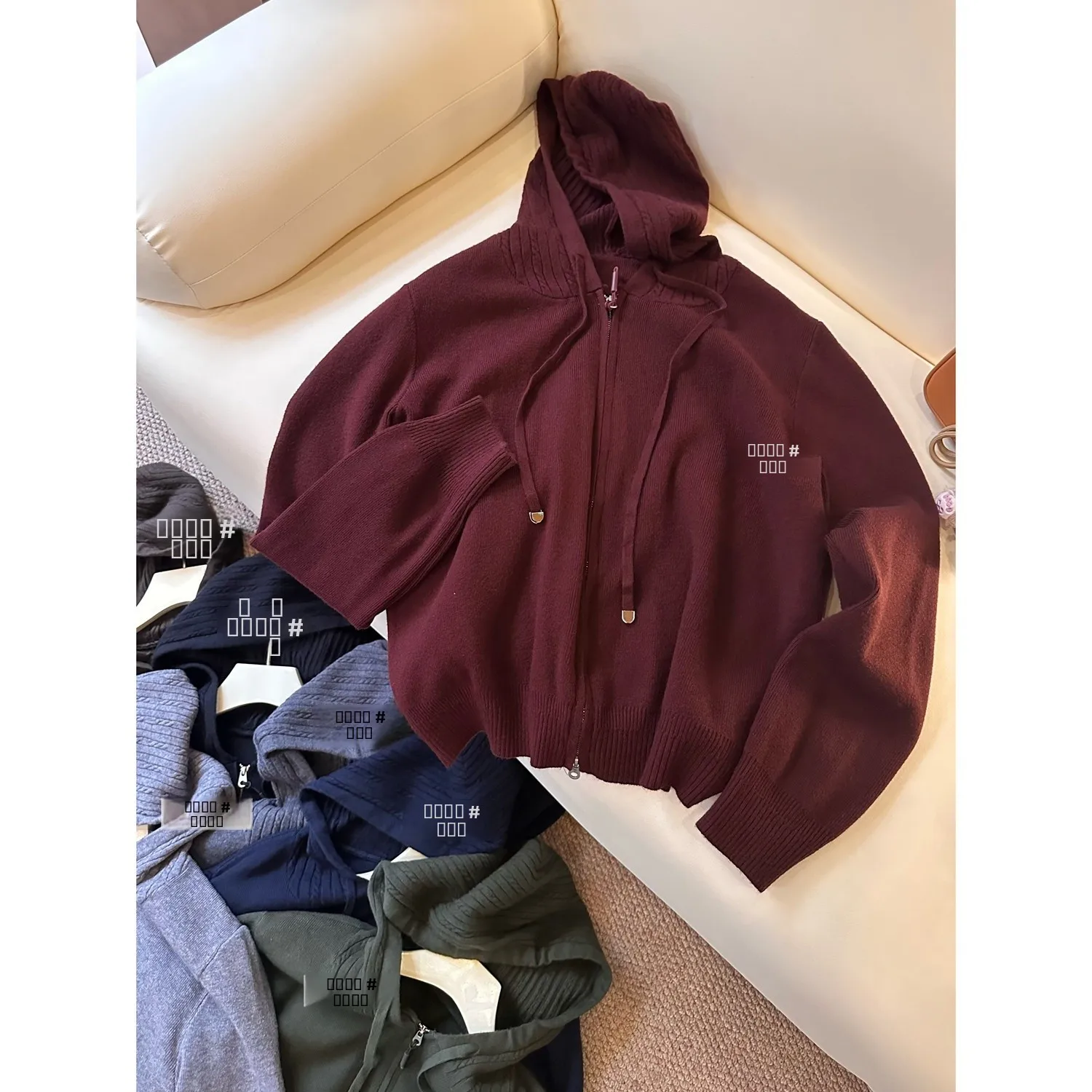 

Женская утепленная вязаная кофта H3 с капюшоном, зимняя, на молнии, из мягкой нейлоновой смеси, однотонная