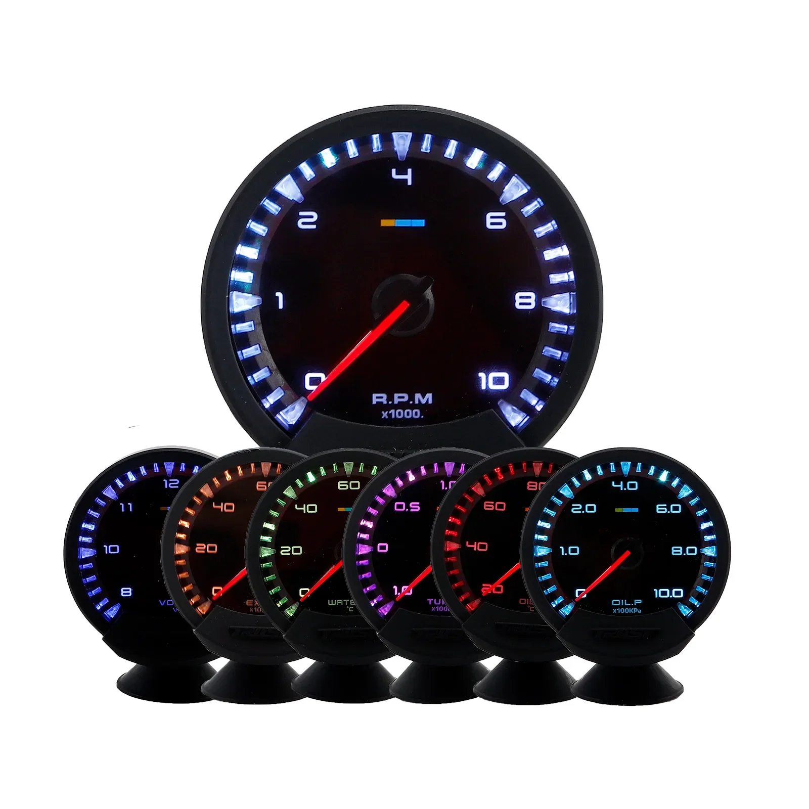 GReddi Meter Series 74mm Auto Gauge 7 Colors Boost turbo Gauges Water Temp Volt Oil Press Fuel Pressure Air Fuel Ratio Gauge