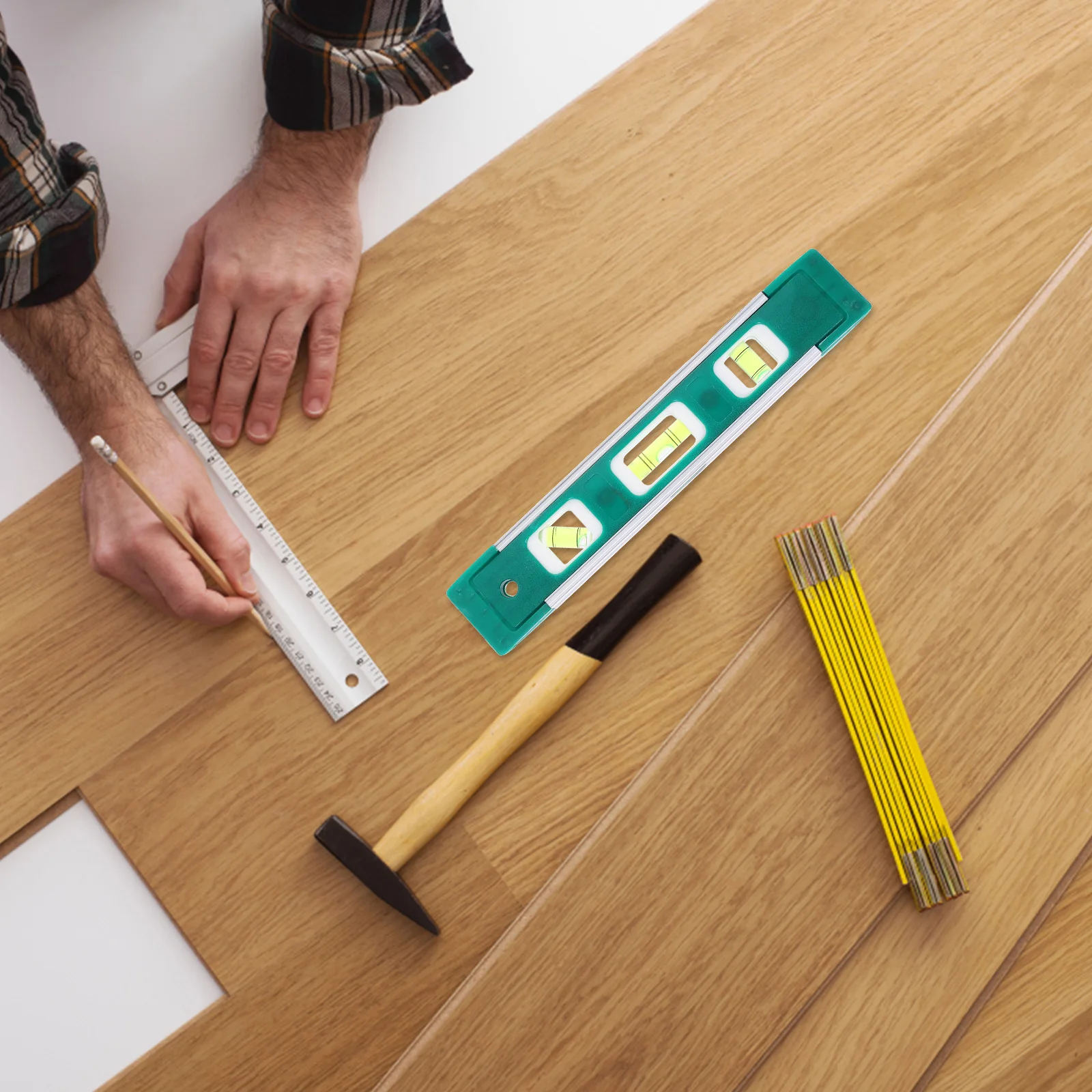 

9 Inch Aluminum Surface Level Mini Size Lightweight Overhead Slot Precise Measuring Balance Ruler Tool Levelling Instrument