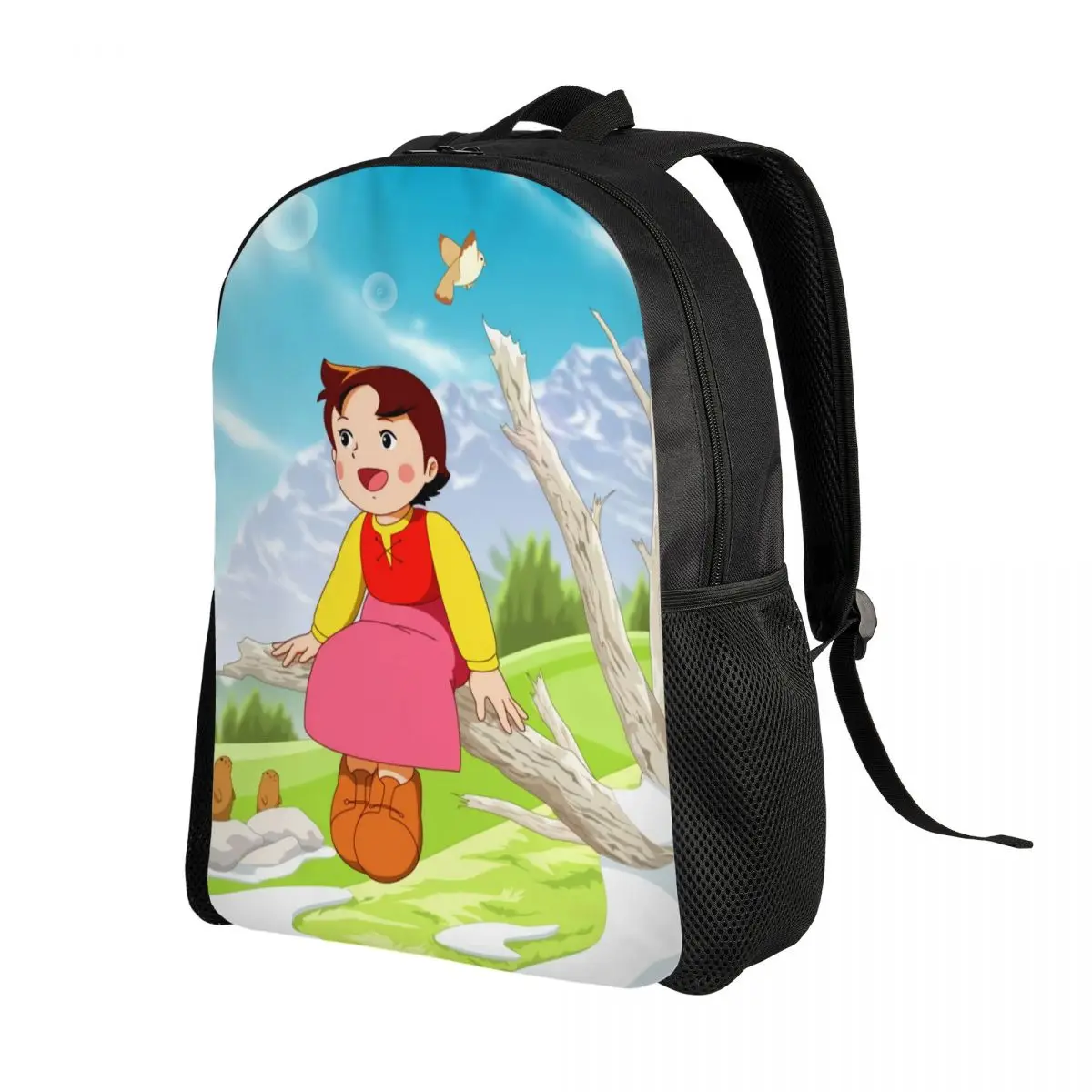 Heidi On The Tree Backpacks for Women Men College School Student Bookbag 15 Inch Laptop Anime Cartoon Alps Mountain Girl Bags