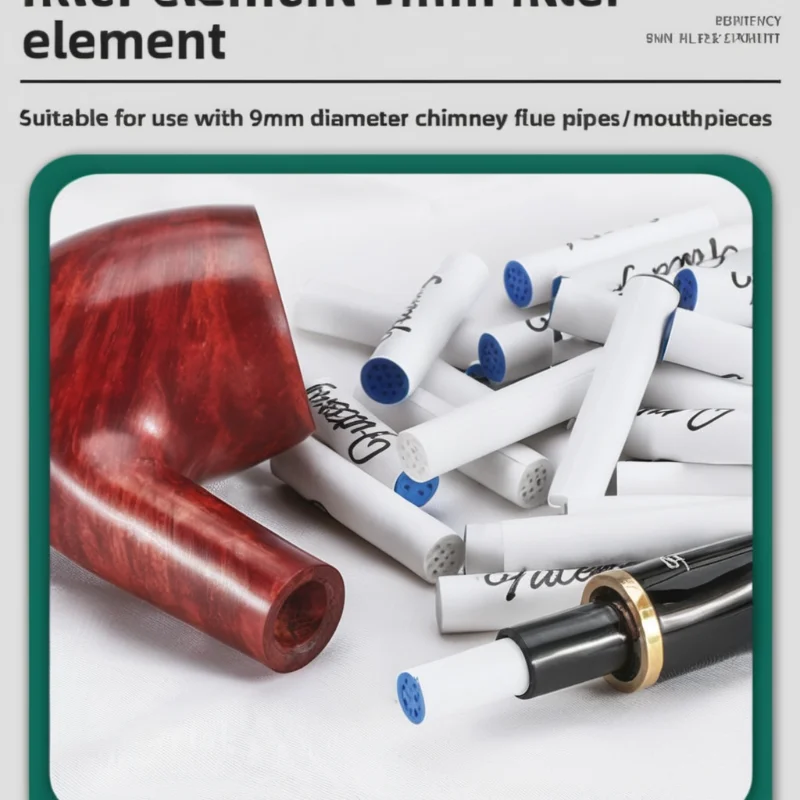 Futeng pipe cigarette holder 9mm activated carbon filter element ceramic head solid wood pipe special filter universal accessory
