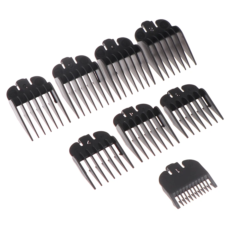 8pcs Barber Styling Comb Sets Clipper Hair Limit Comb Trimmer Attachment Black