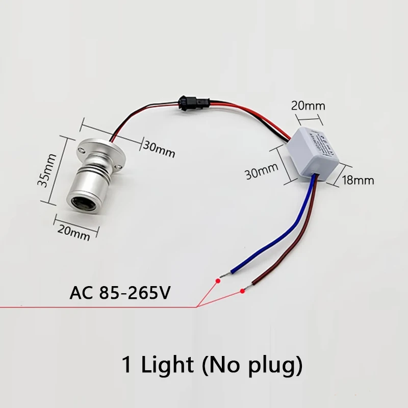 LED With Plug Cabinet Lights Downlight for Model Display Counter Wine Garage Kit Exhibition Case Shelf Mini Spot Light AC85-265V