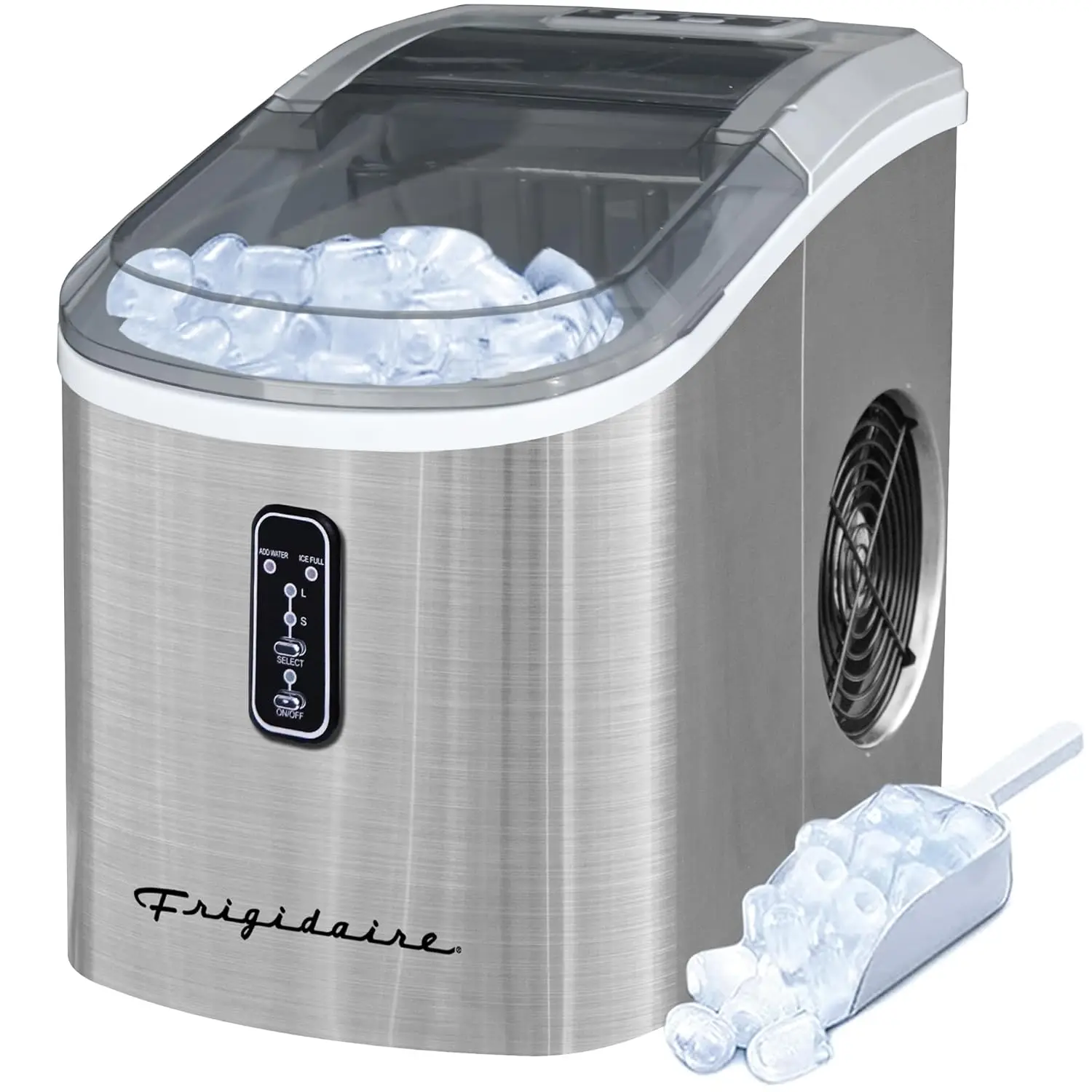 Counter Top Maker with Over-Sized Ice Bucket, Stainless Steel, Self Cleaning Function, Heavy Duty, Stainless