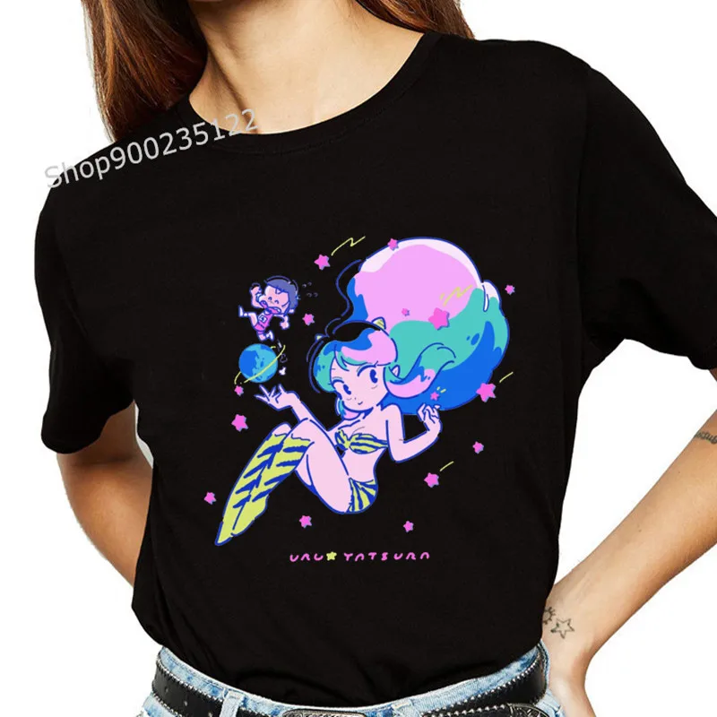 Anime t-shirts Urusei Yatsura and tsuira graphic cute Cartoon Ulzzang vintage Manga tees top print short sleeve woman clothes