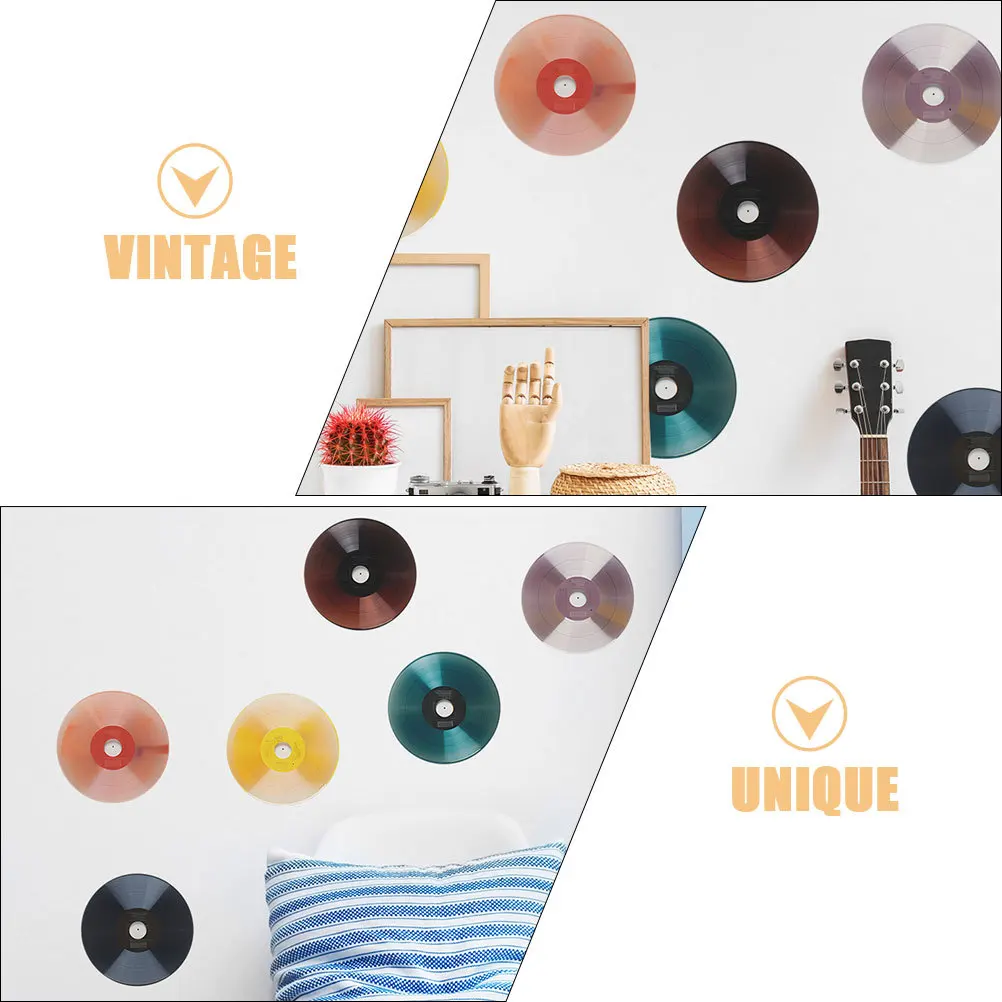 

6Pcs Vinyl Record Wall Sticker Vintage Retro Music Decor Wall Decals for Bedroom Studio Party Music Notes Party Decorations