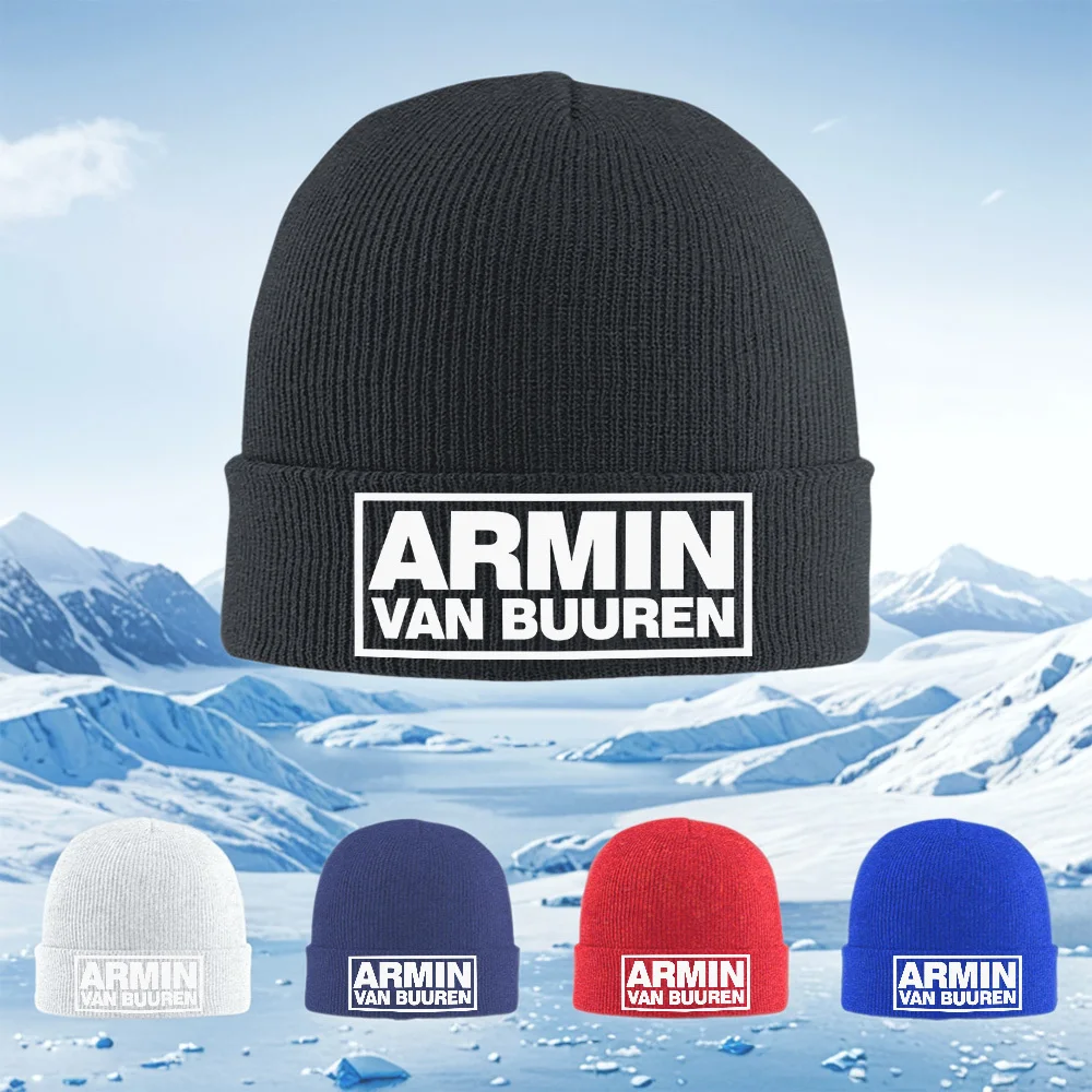 Lettres blanches audacieuses sur bloc noir hommes femmes unisexe tricoté chapeau bonnet pull casquette hiver thermique chaud noël cyclisme en plein air