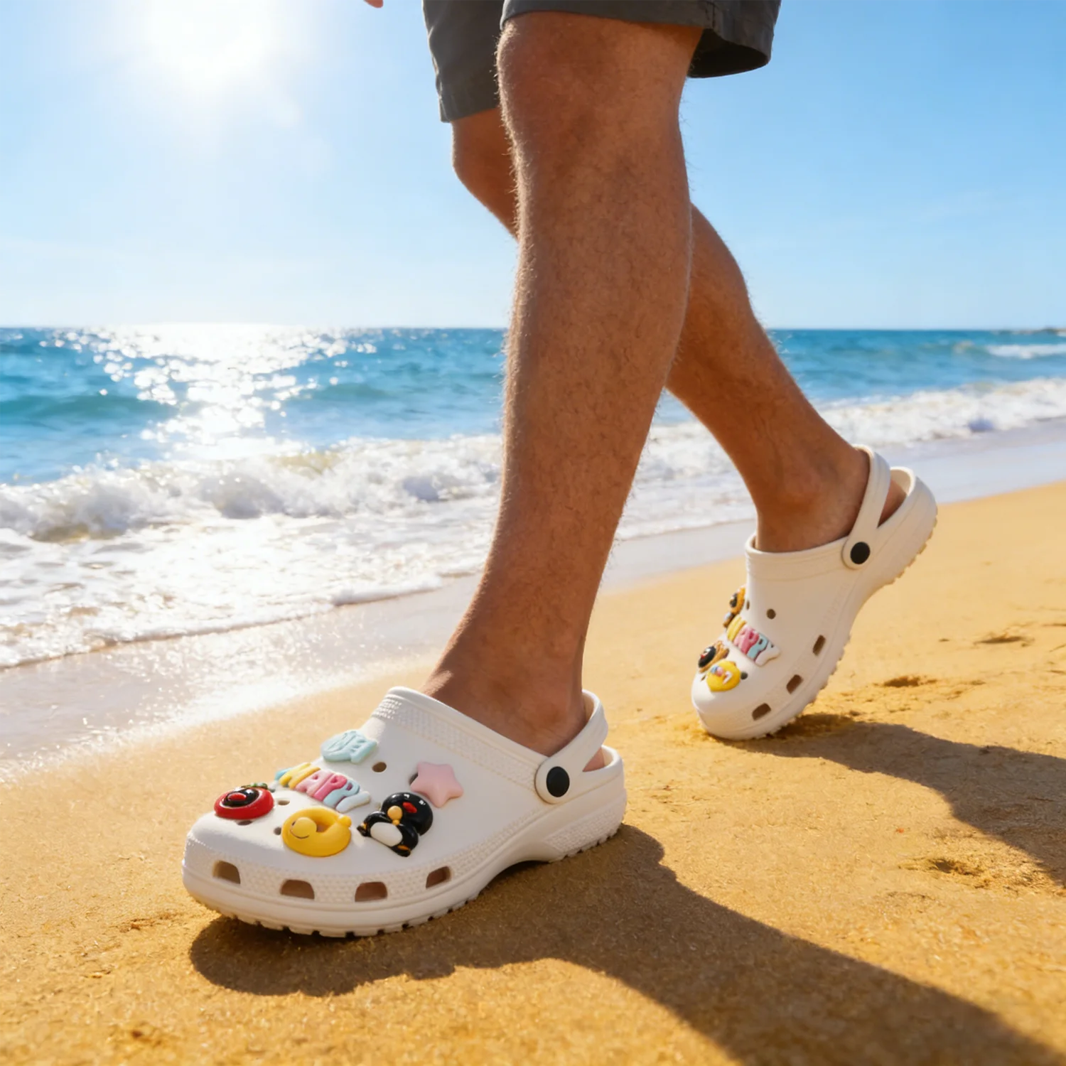 Girl Sandals Cute Penguin Hole Shoes Accessories 10 Decorative Set Women's Men's Slippers Accessories
