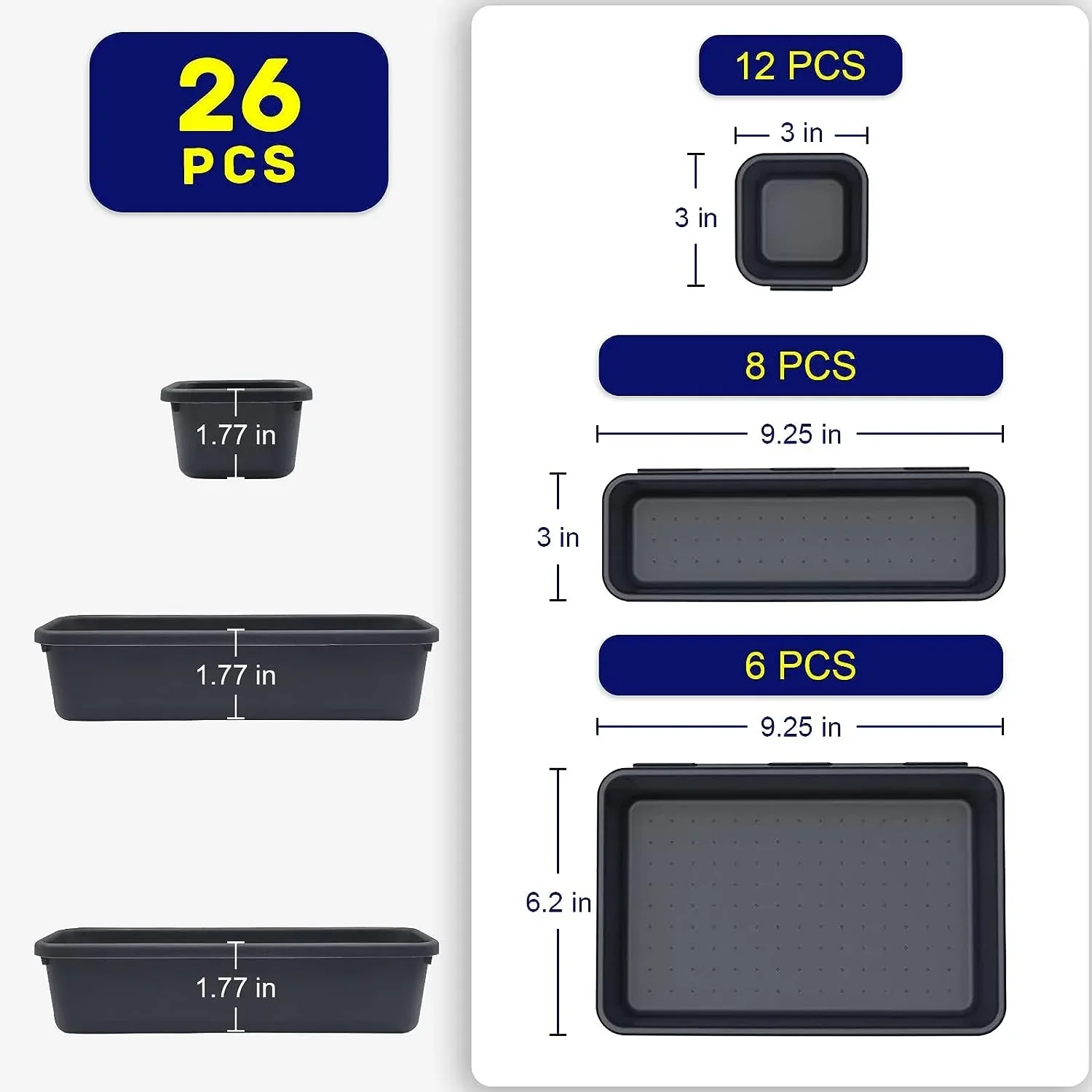 Drawer Organization 8/26/47pcs Tool Tray Tool Box Organizer Tray Dividers Set Workbench Cabinet Bins Tool Chest Garage Hardware