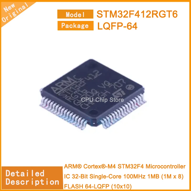 

Микроконтроллер STM32F412RGT6 STM32F412, 32 битный, одноъядерный, 100 МГц, 1 Мб (1 м x 8), FLASH 64-LQFP (10x10), 5 шт./партия