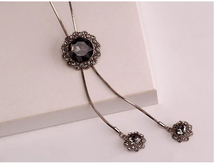 قلادة سلسلة سترة، سلسلة سترة ندفة الثلج النسائية، طويلة، متعددة الاستخدامات لتزيين الخريف والشتاء، قلادة شرابة