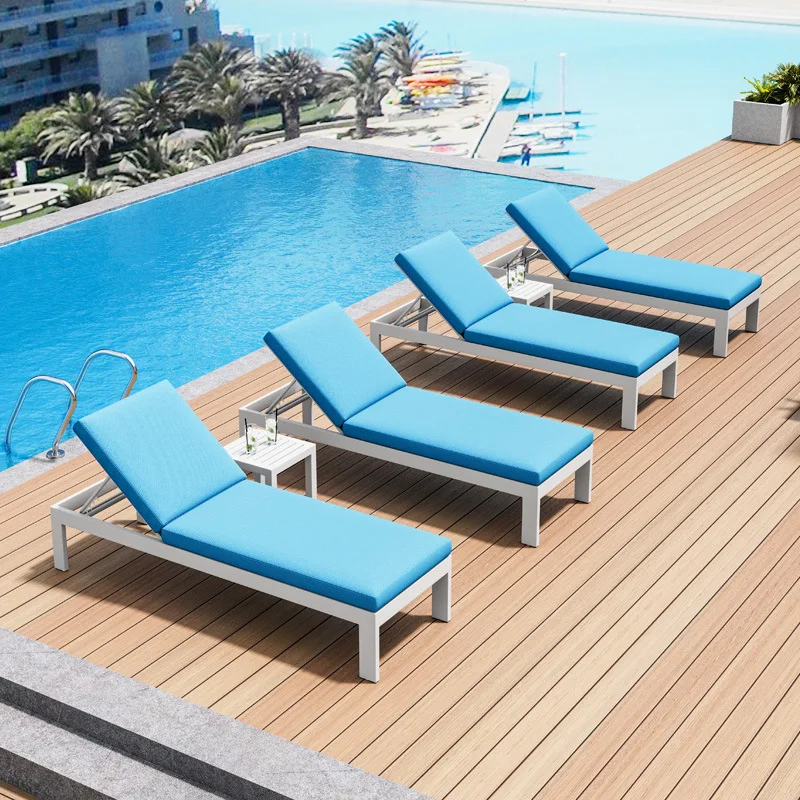 

Outdoor hotel B & B swimming pool Beach chair Resort courtyard Leisure Internet celebrity Solid wood bed reclining