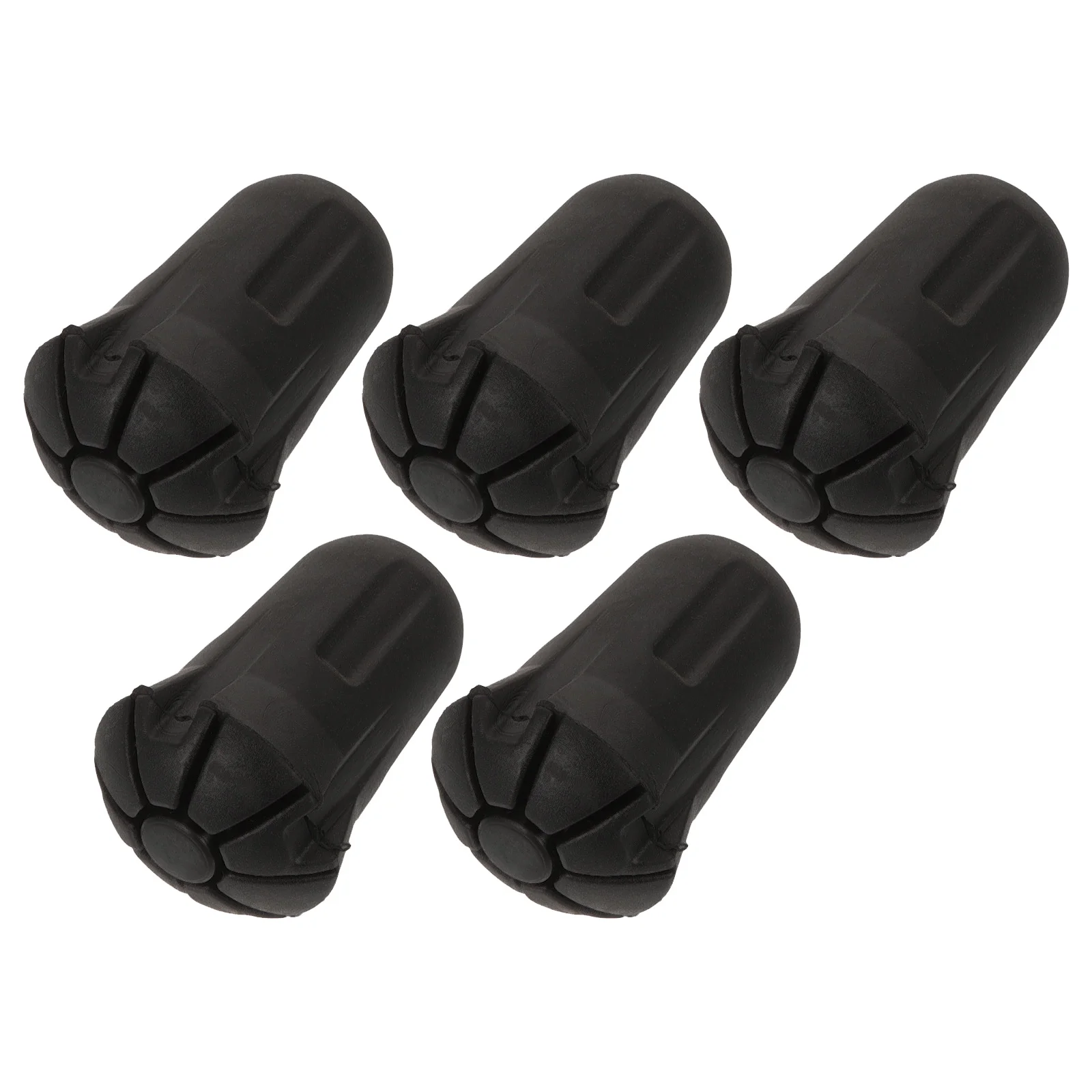

5pcs Black Trekking Pole Protectors Anti-skid Cane Tips Replacement Walking Stick Shockproof Durable Hiking Accessories
