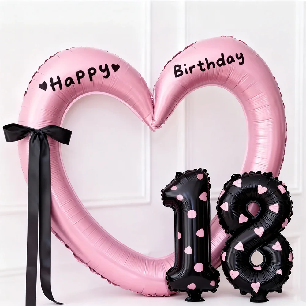 Globos de Corazón Huecos de 40 Pulgadas, Números DIY 11 12 13 14 15 16 17 18, Globos para Decoración de Fiestas de Cumpleaños Infantiles