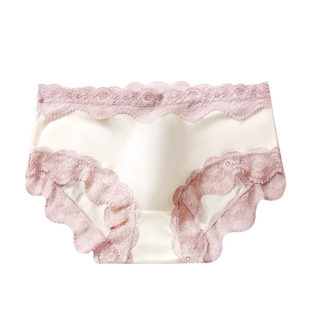 Men for Satin Lace Ice Silk Low Waist Briefs 3D Bulge Pouch Smooth Underwear Seamless Quick Dry Elastic Underpants