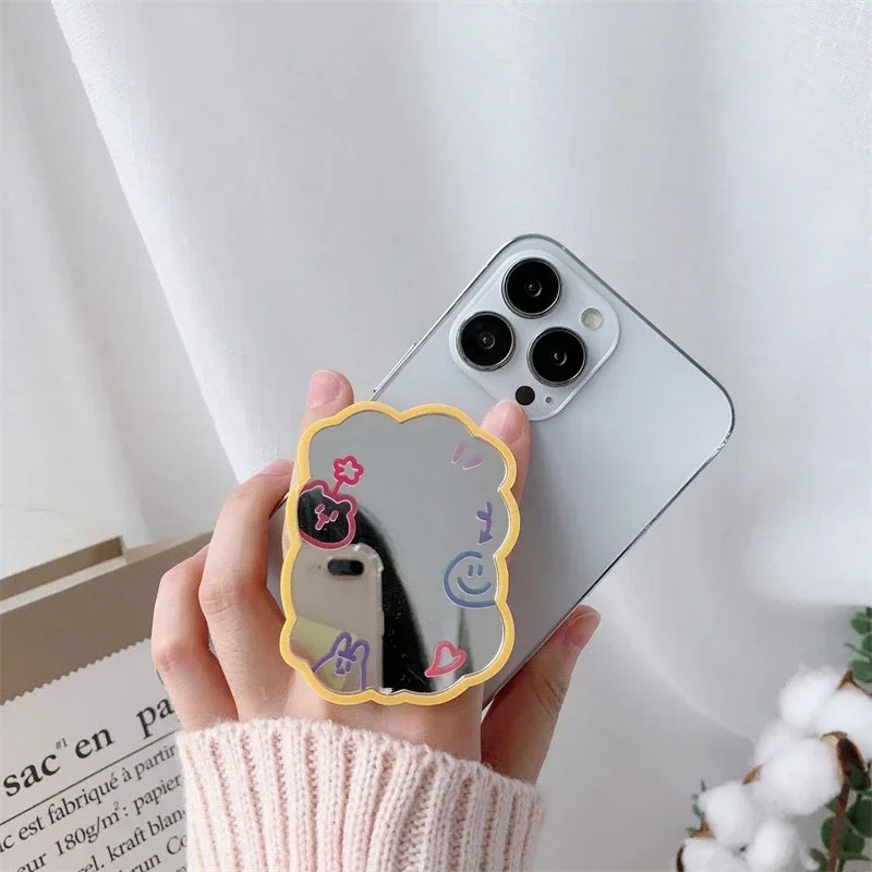 INS Cute Fruit Make Up Specchio Phone Grip Tok Love Heart Griptok Corea Anello di supporto per IPhone 15 Accessori Staffa di supporto