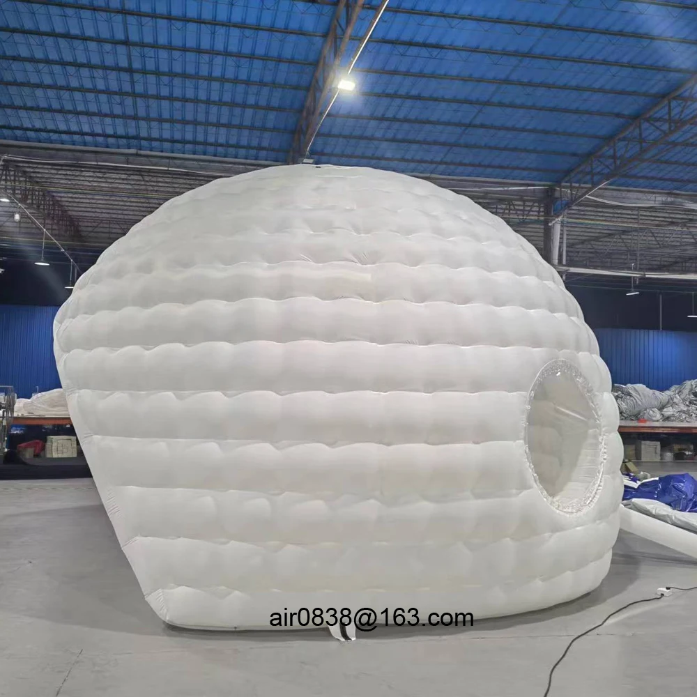 Outdoor Advertising Inflatable Golf Tent White Air Dome With Round Windows Inflatable Golf Igloo For Wedding Party Sports Event