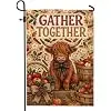 Highland Cow Garden Flag, Rustic Country Apples Pumpkins Fall Brown Burlap Double Sided Small Garden Yard Flag for Outdoor P llz