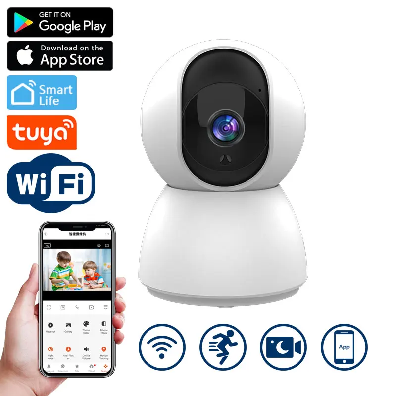 Tuya Smart Life-cámara IP 2K Full HD de 4MP para interiores, seguimiento automático, seguridad inalámbrica, alertas de vigilancia para el hogar,