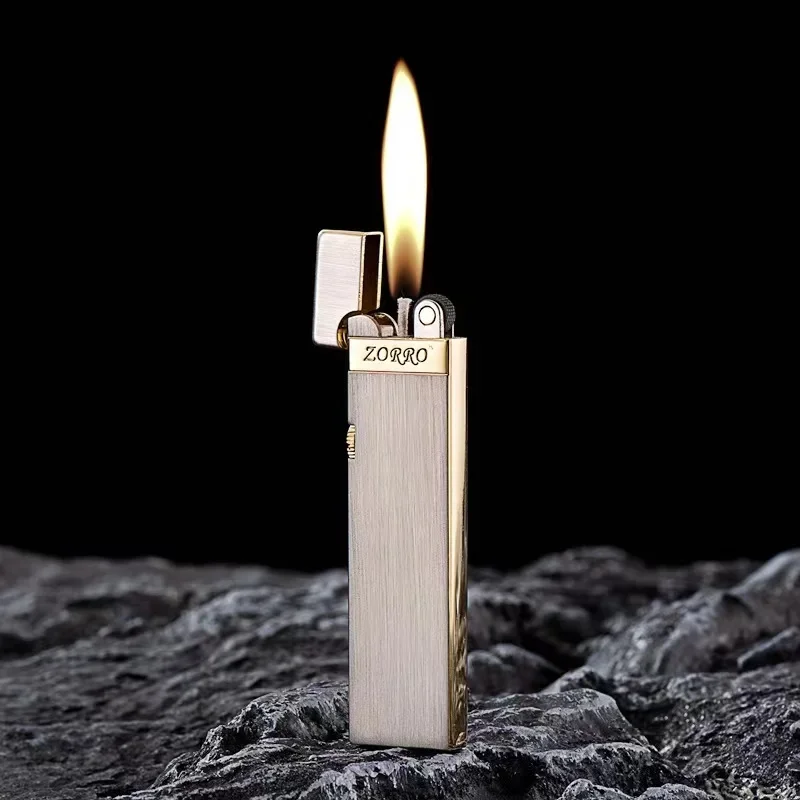 

ZORRO-Mini Slim Strip Kerosene Lighter, Resin Craft, Classic Grinding Wheel Ignition, Portable Smoking Accessories, Men's Gift