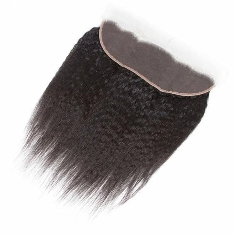 13x4 Lace-Frontal, Yaki-Kinky-Straight, Naturfarbe, Echthaar, brasilianisches Remy-Haar, kann in jeder Farbe gefärbt werden, Damen-Perücke für den täglichen Gebrauch – Detail 4