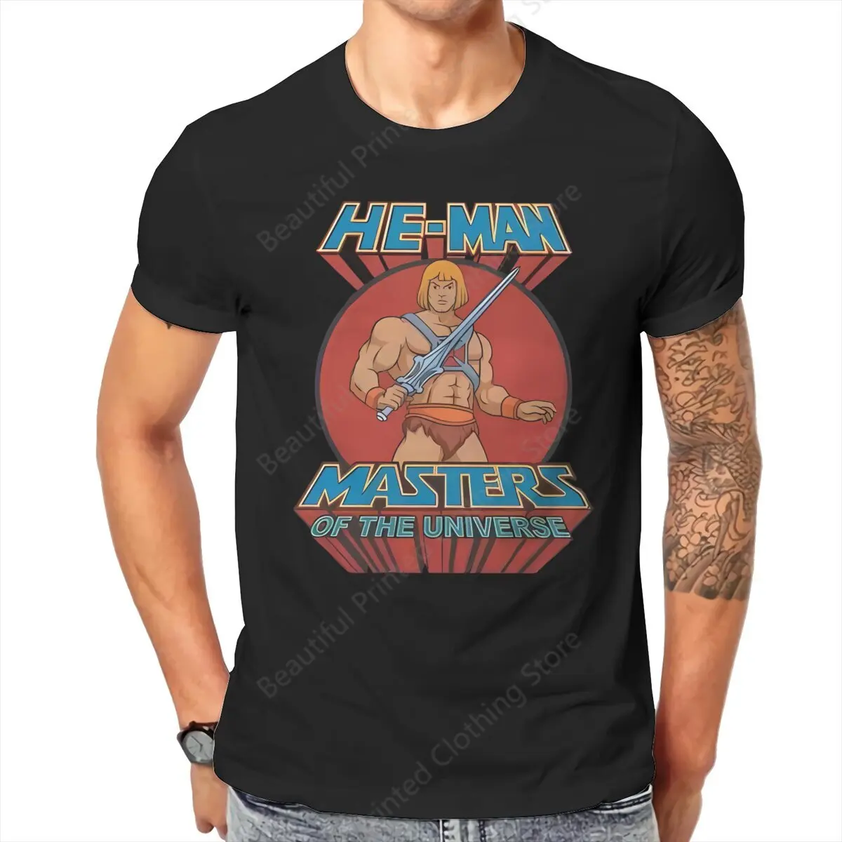 

Masters Of The Universe Men's Women's T-Shirt He-Man Funny Printing T-ShirtsO-Neck Breathable Tee Cotton Fun Tees