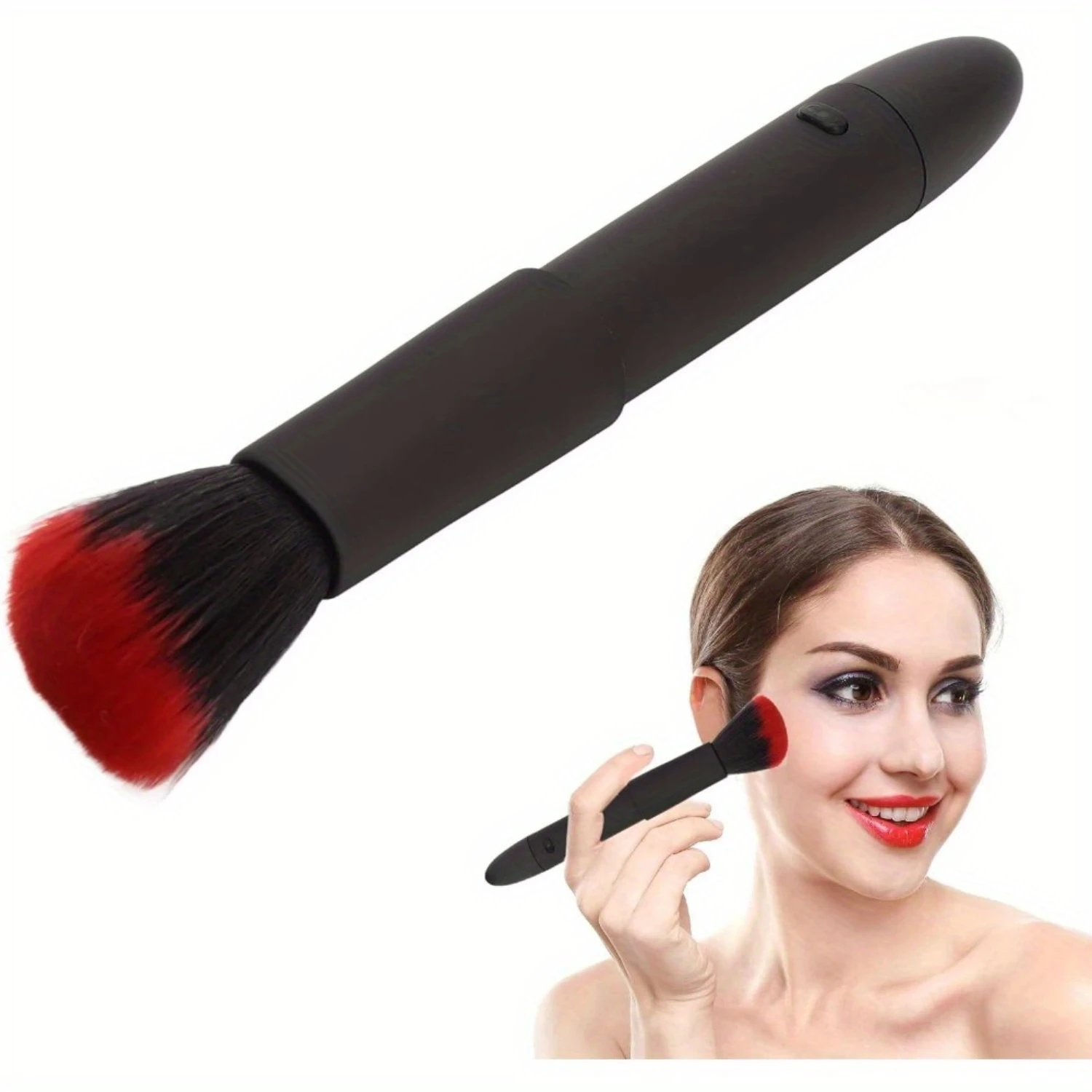 Makeup Brush, Portable 10 Gears Vibration Frequency  Face Brush Rechargeable Adjustable Multifunctional Waterproof Blush Brush f