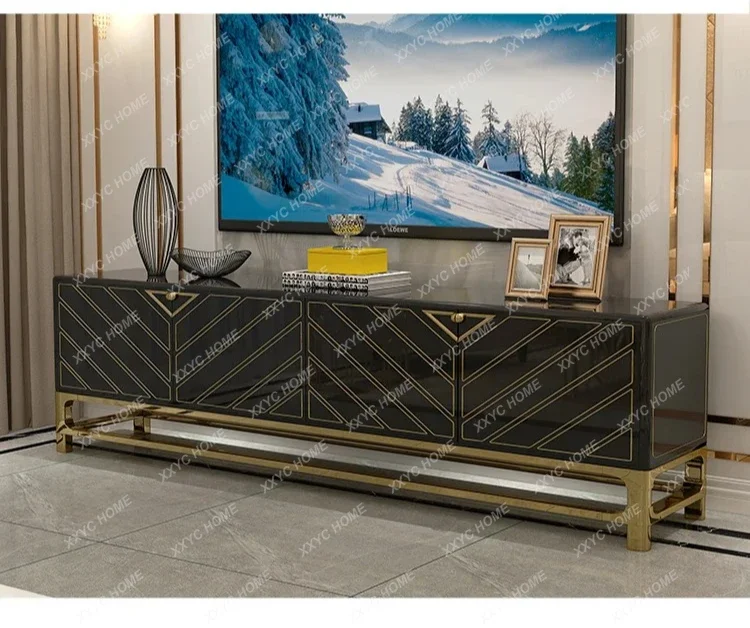 Light luxury TV cabinet Modern simple TV bedroom Living room Stainless steel  video cabinet