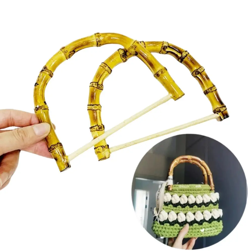 

U Shape Bamboo Bag Handles For Handbags Women Purse Tote Handle Woven Bag Handle For DIY Bag Making Accessories Handmade Craft