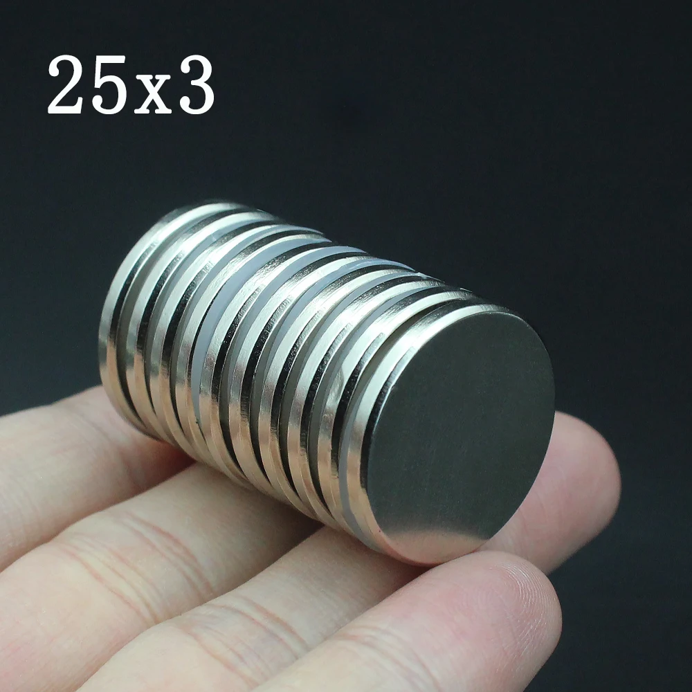 5/10/20/50/100Pcs 25x3 Neodymium Magnet 25mm x 3mm N35 NdFeB Round Super Powerful Strong Permanent Magnetic imanes Disc 25*3