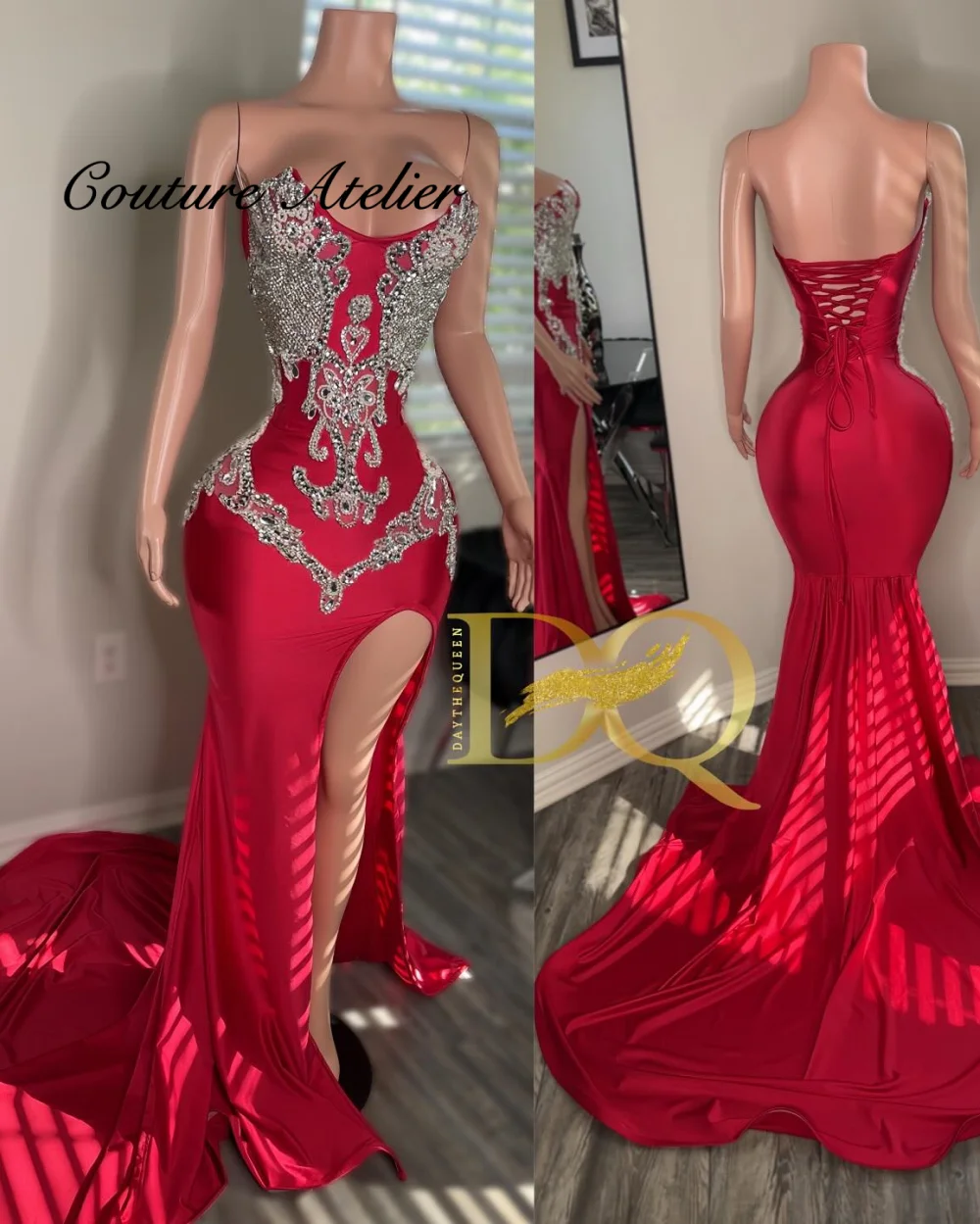 

Beautiful Pink Diamonds Sequin Prom Dress Feathers Mermaid Crystal Rhinestone Birthday Party Cocktail Homecoming Gown Customized