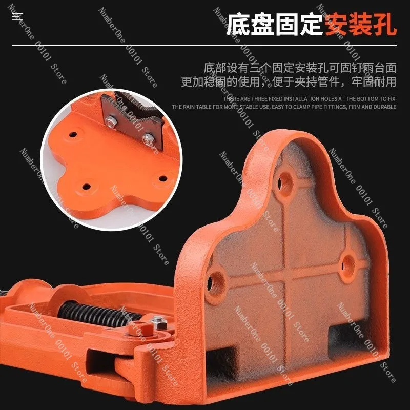 Heavy Duty Bench Vise Pipe Clamp Gantry Pressure Steel Pipe Table Vise Small Fixed Bracket Holder for Workshop Garage Plumbing