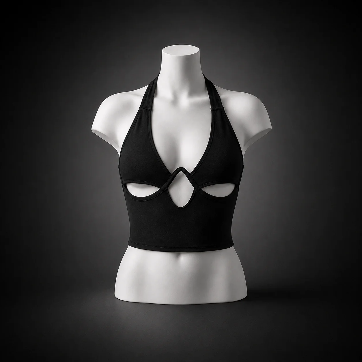 Sexy Halter Neck Bustier Women's Cutout Tie Back Top Women Form Fitting Cropped Tank Top