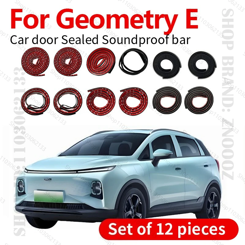 

For 2022-2025 Geometry E Car Door Strip Rubber Double Layer Sealing Protector Soundproof Strip Dustproof Seal Strip 12PCS Set