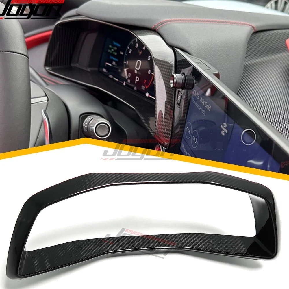 

Real Carbon Fiber Dashboard Speedometer Gauge Cluster Cover Trim For C8 Corvette Stingray Z06 Z51 Coupe HTC Convertible 2020-25